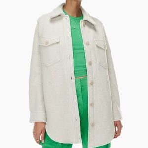 Aritzia Wilfred Ganna Jacket Heather Light Grey M EUC